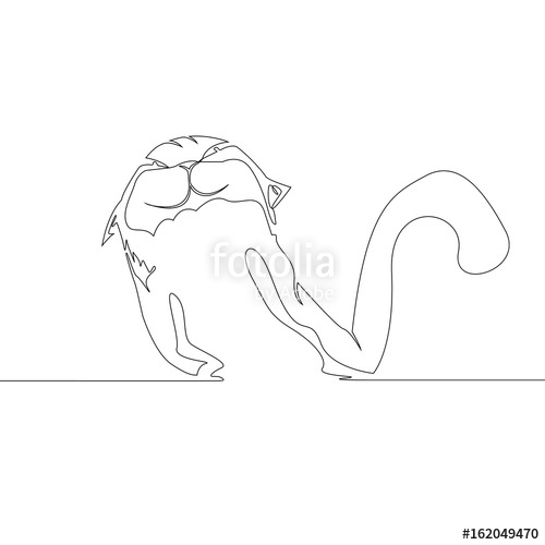 500x500 Continuous Line Drawing Of Kitten Or Idea Metaphor Stock Image