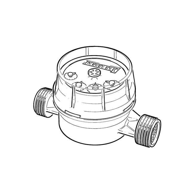 650x650 Single Jet Hot Water Meter