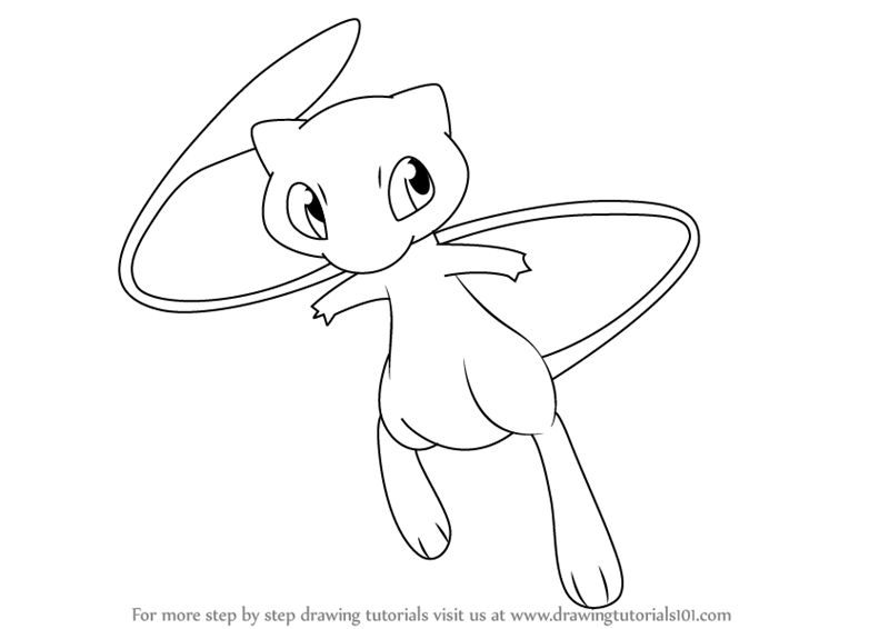 800x566 Learn How To Draw Mew From Pokemon (Pokemon) Step By Step