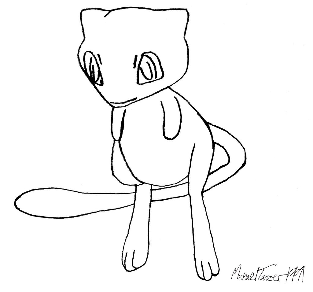 1024x955 Mew (Sketch) By Michaeltanzer1991