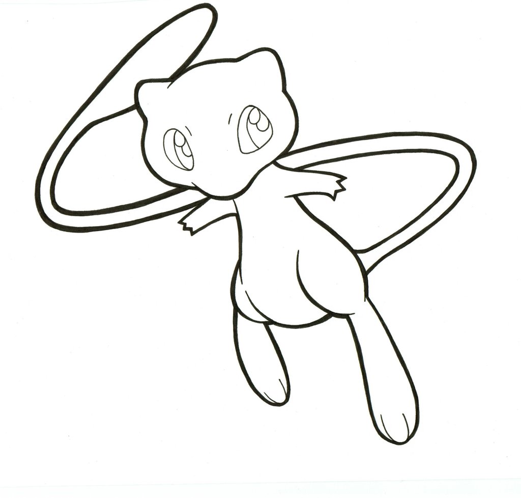 1024x978 Mew Lineart