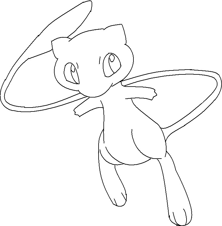 732x744 Mew Lineart By Pokefan88