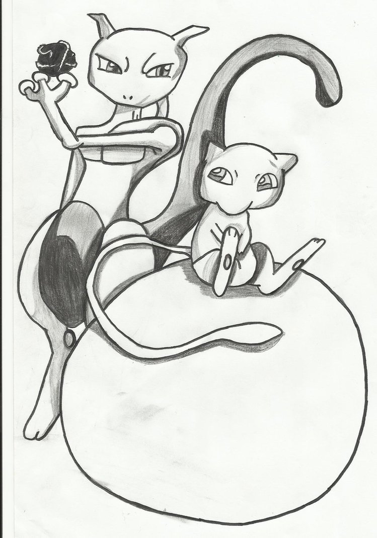 749x1068 Mew And Mewtwo By Friezamangas