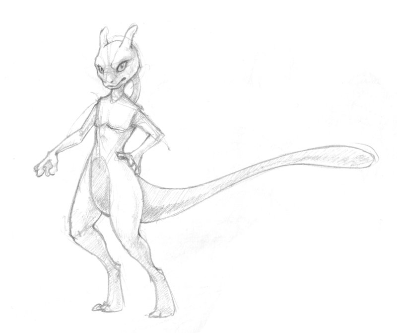 800x670 Mewtwo Pencil By Firequill