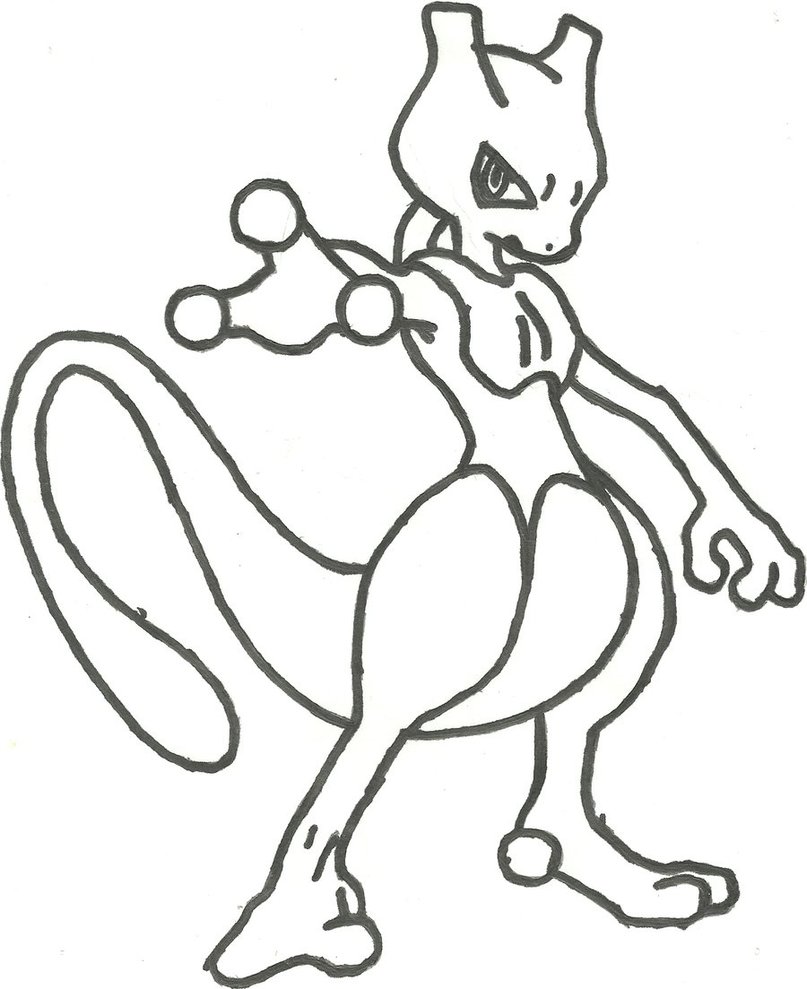 807x989 Mewtwo Sketch By Coolman666