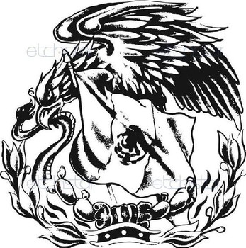 347x350 Mexican Flag Eagle Drawing