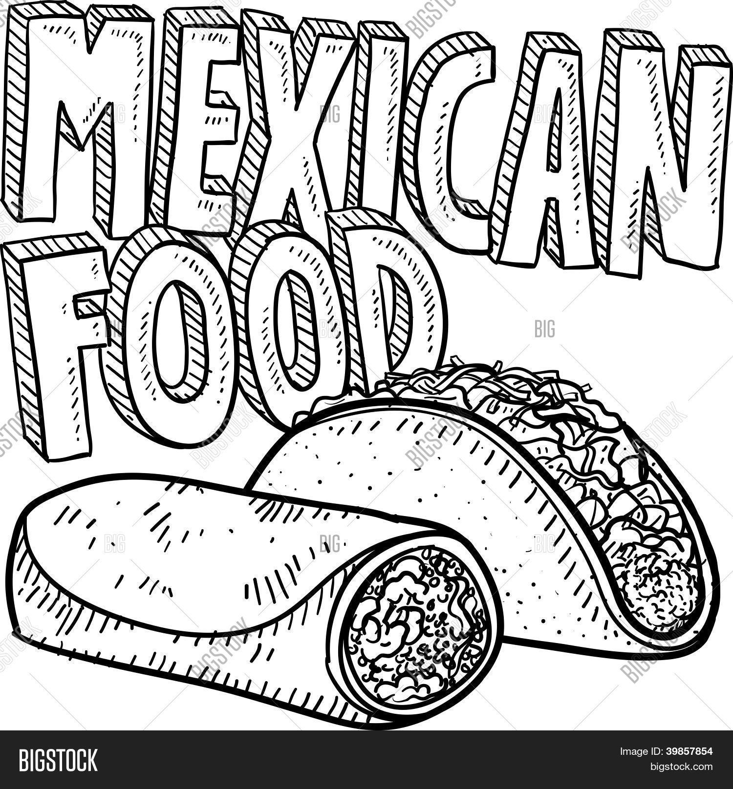 1500x1616 Mexican Food Sketch Vector Amp Photo Bigstock