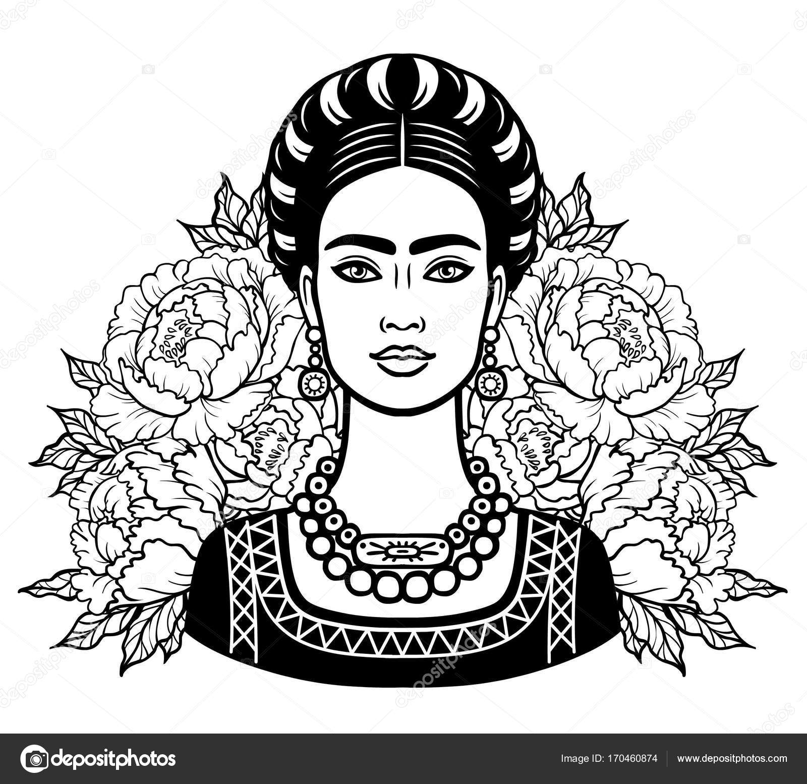 1600x1554 Portrait Of The Beautiful Mexican Girl In Ancient Clothes