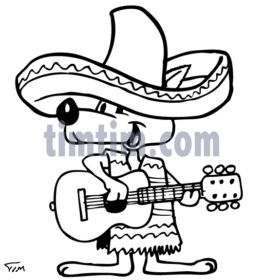 540x575 Free Drawing Of A Dog Mariachi Bw From The Category Pets