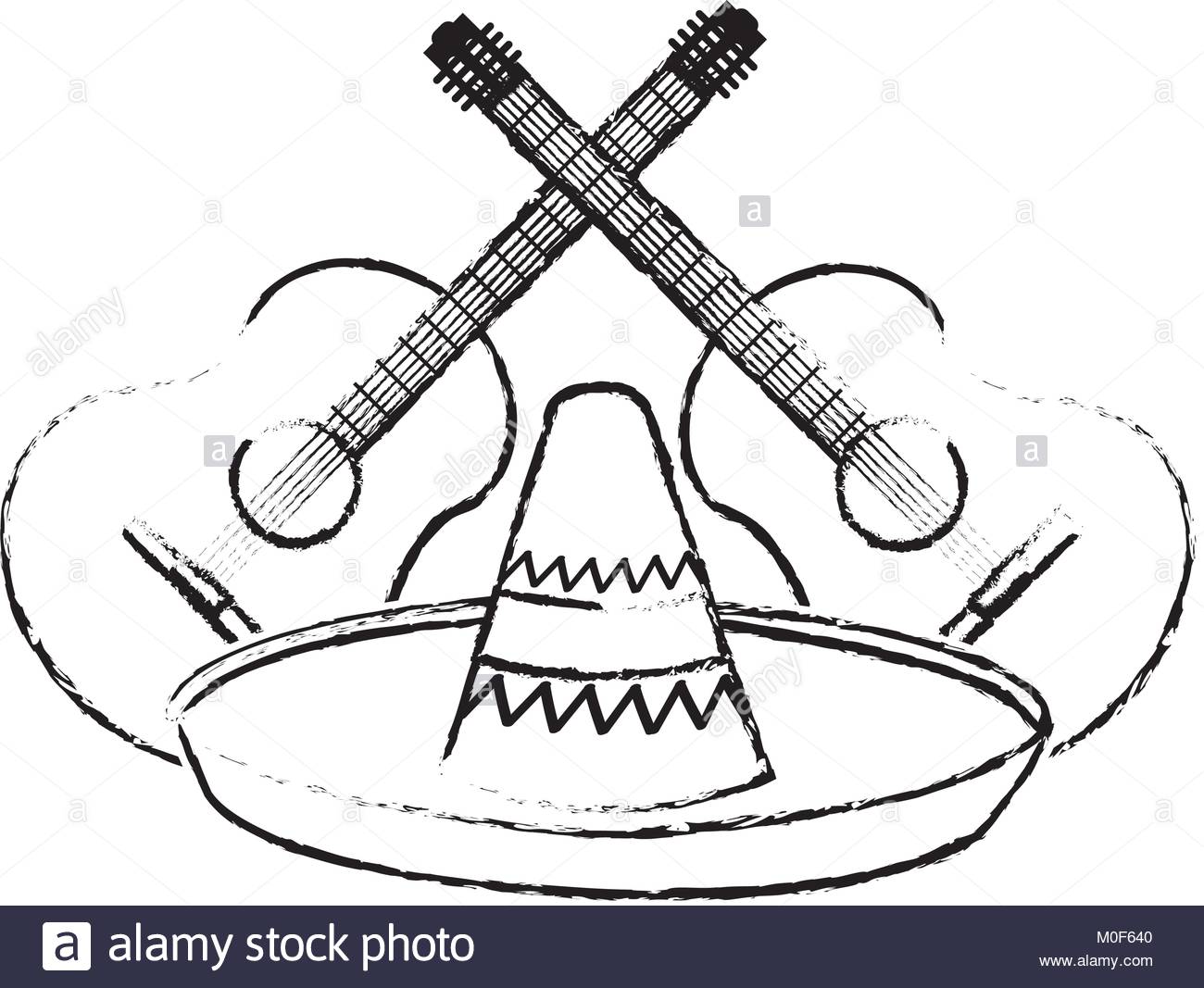 1300x1067 Guitar And Mexican Hat Design Stock Vector Art Amp Illustration