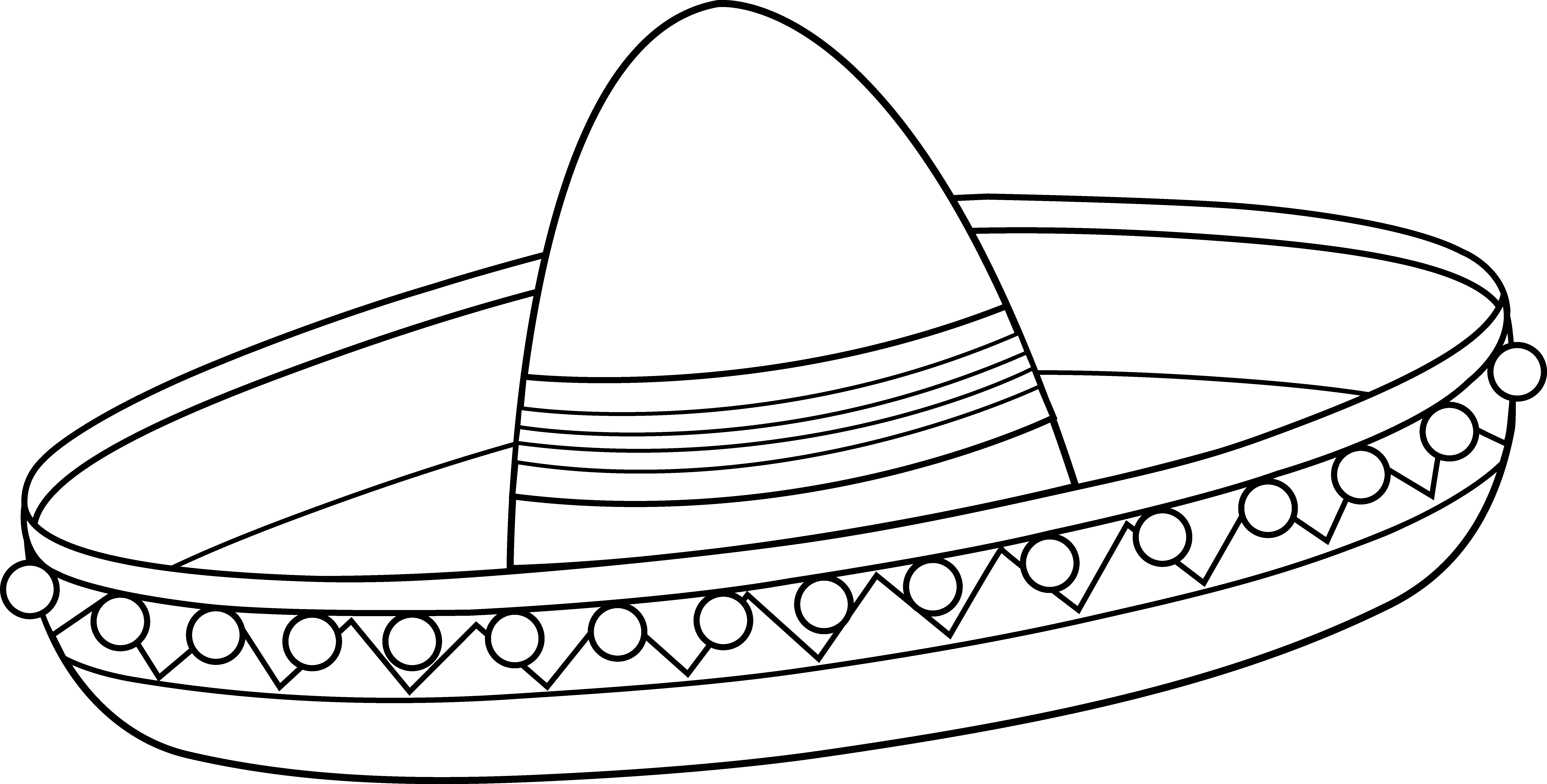 8338x4227 Mexican Sombrero Line Art