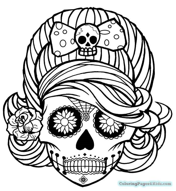 700x761 Sugar Skull Coloring Page