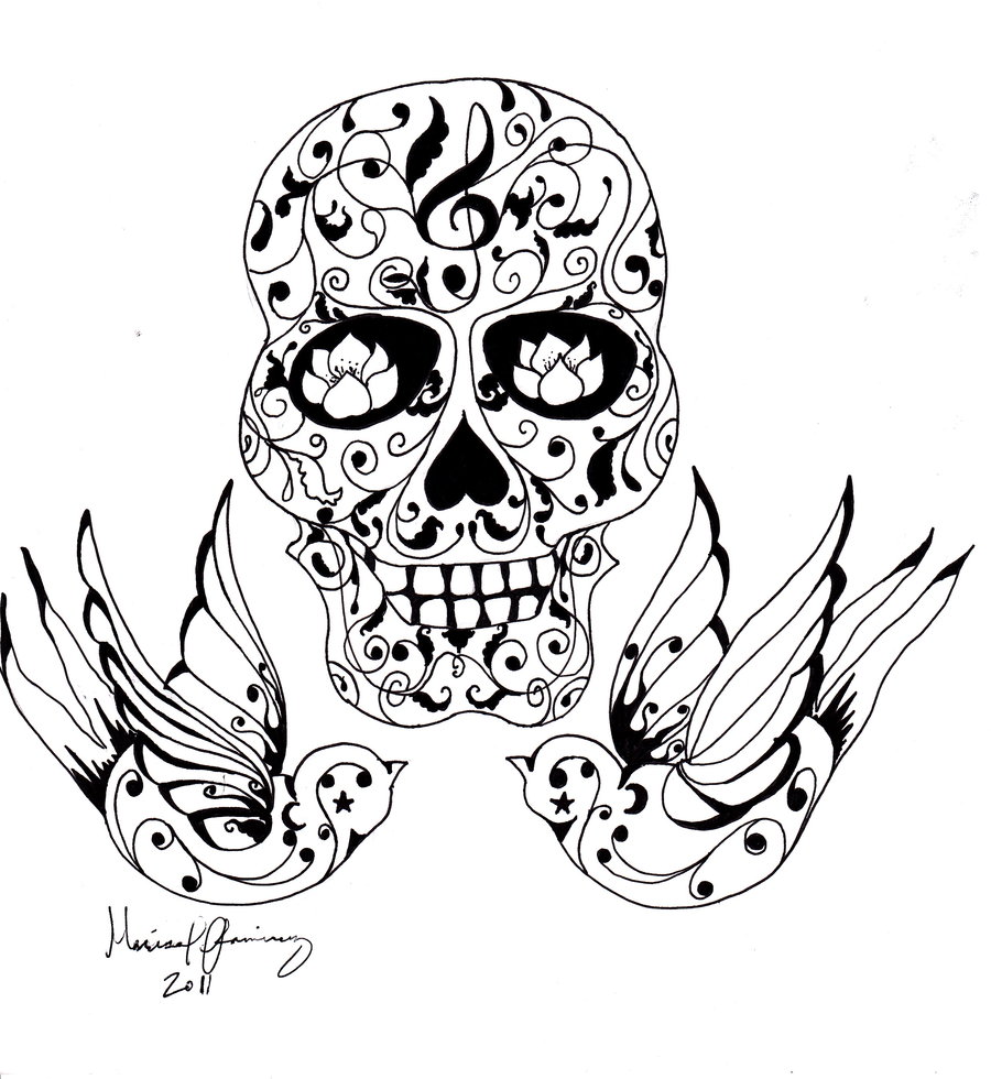 900x980 Collection Of Gypsy Sugar Skull Tattoo On Hand
