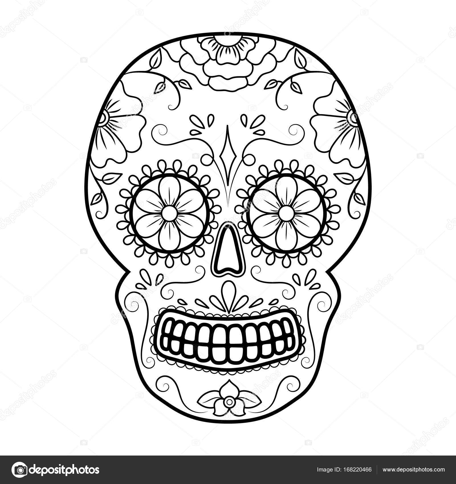 1600x1700 Day Of The Dead Colorful Skull With Floral Ornament. Mexican Sugar