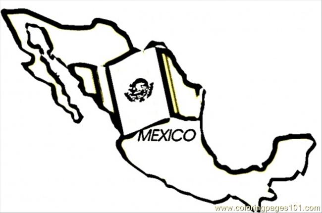 650x430 Mexico Map Coloring Page