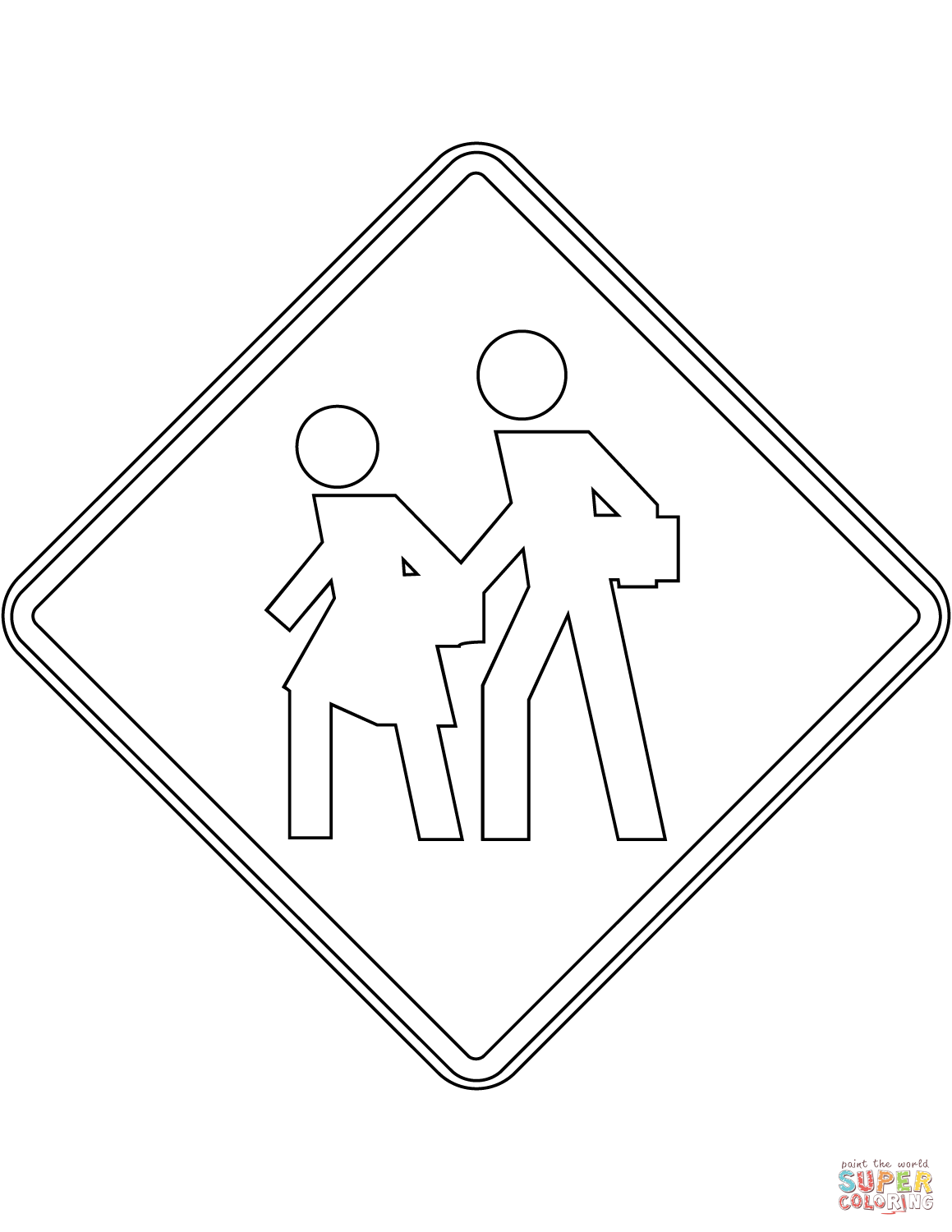 1159x1500 School Zone Sign In Mexico Coloring Page Free Printable