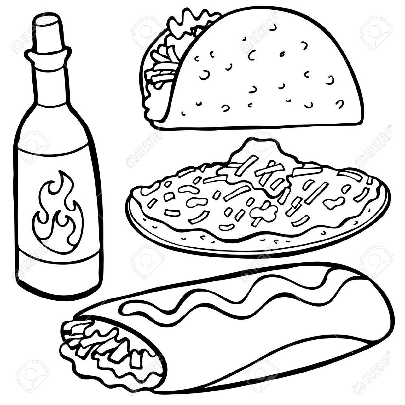 1300x1300 Mexican Clipart Black And White