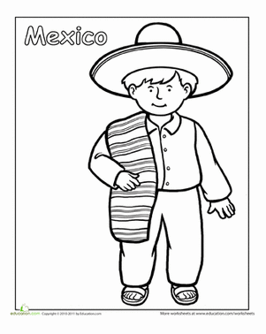301x378 Multicultural Coloring Mexico Worksheets, Social Studies