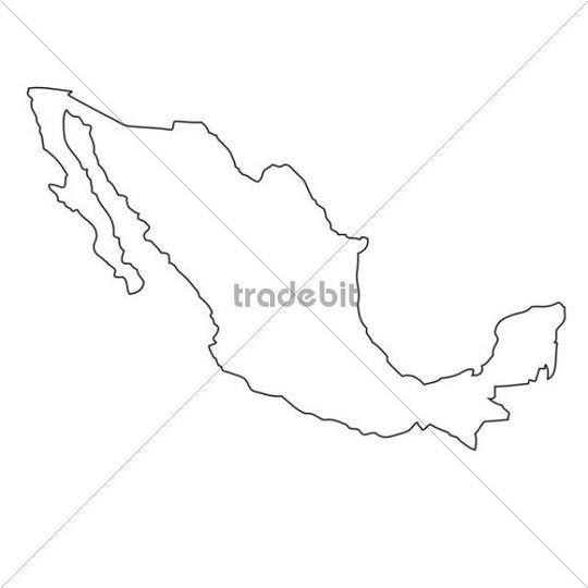 540x540 Outline, Map Of Mexico