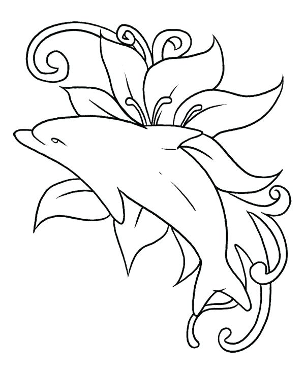 600x735 Coloring Pages Dolphins The Dolphin Was Playing In In A Sea