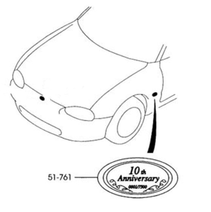 298x300 Mazda Miata Oem 10th Anniversary Badge