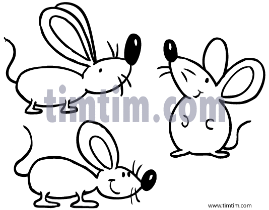 534x418 Free Drawing Of 3 Mice Bw From The Category Pets
