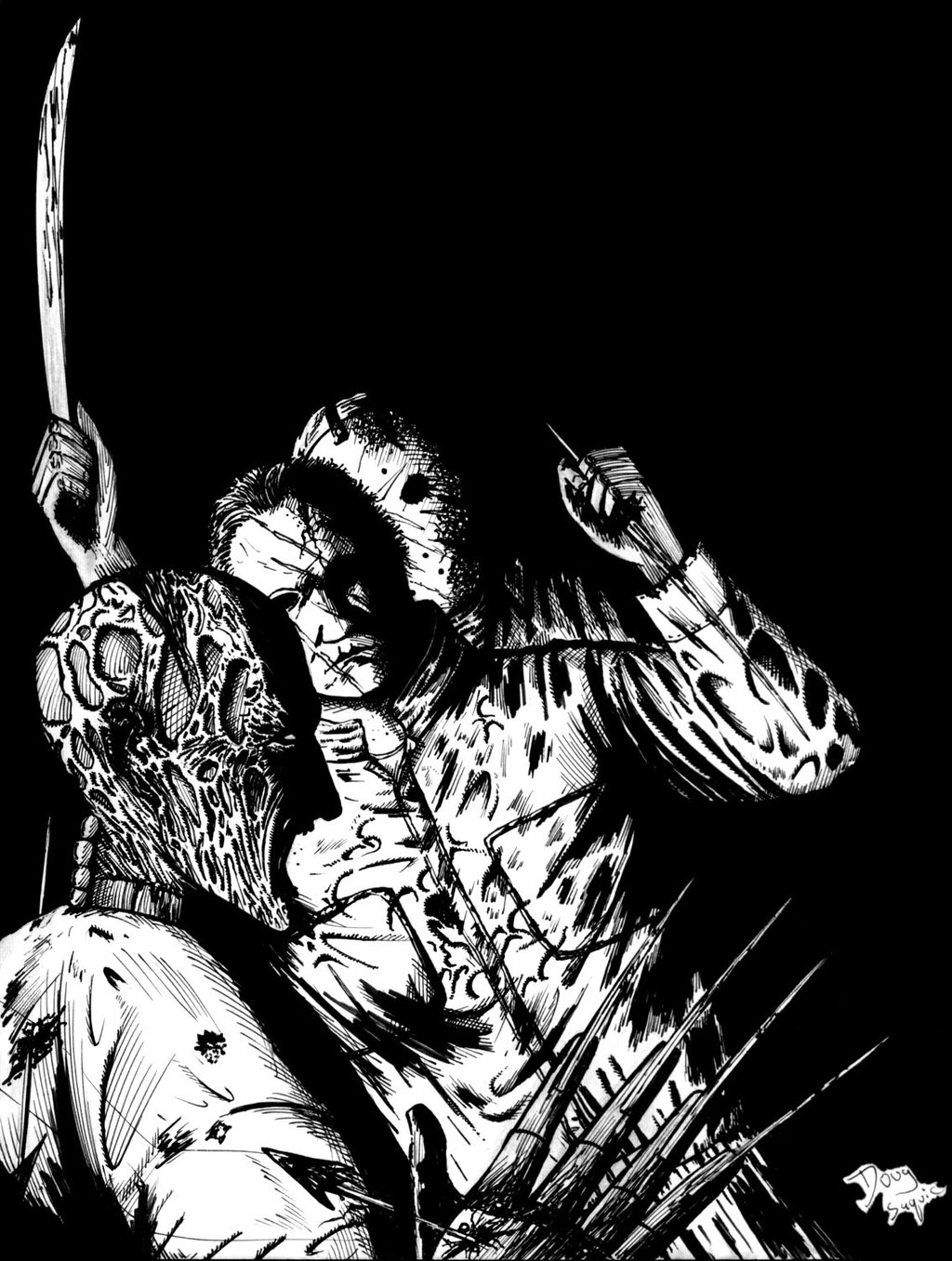 1024x1356 Freddy Vs Jason Vs Michael Myers 2nd Version By Dougsq