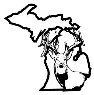 320x321 Michigan Deer Hunting 2 Decal Sticker