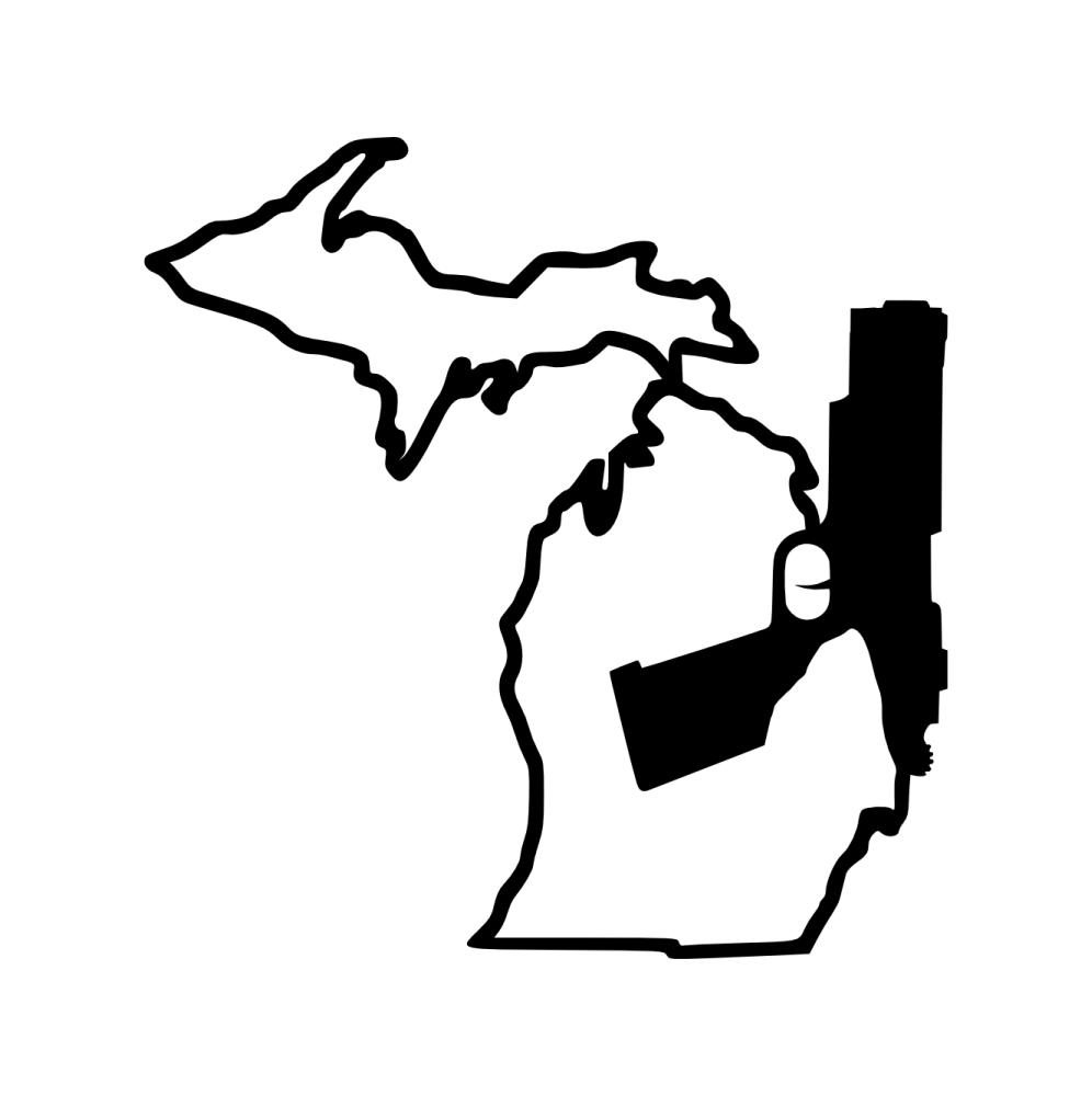 996x1000 Michigan Gun Pistol Decal 3