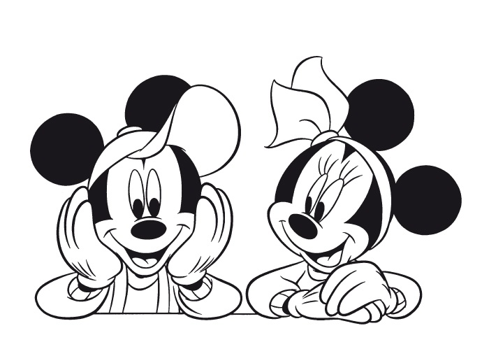 700x499 Mickey And Minnie Pose Coloring Page Bebo Pandco