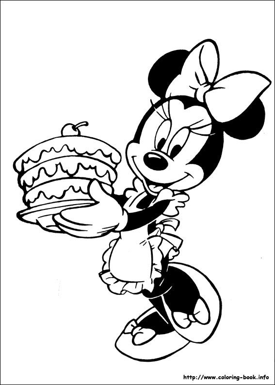 567x794 Disney Coloring Mickey Mouse And Birthday Cake Kids Coloring