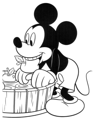 393x480 Mickey Mouse And Apples Coloring Page Free Printable Coloring Pages