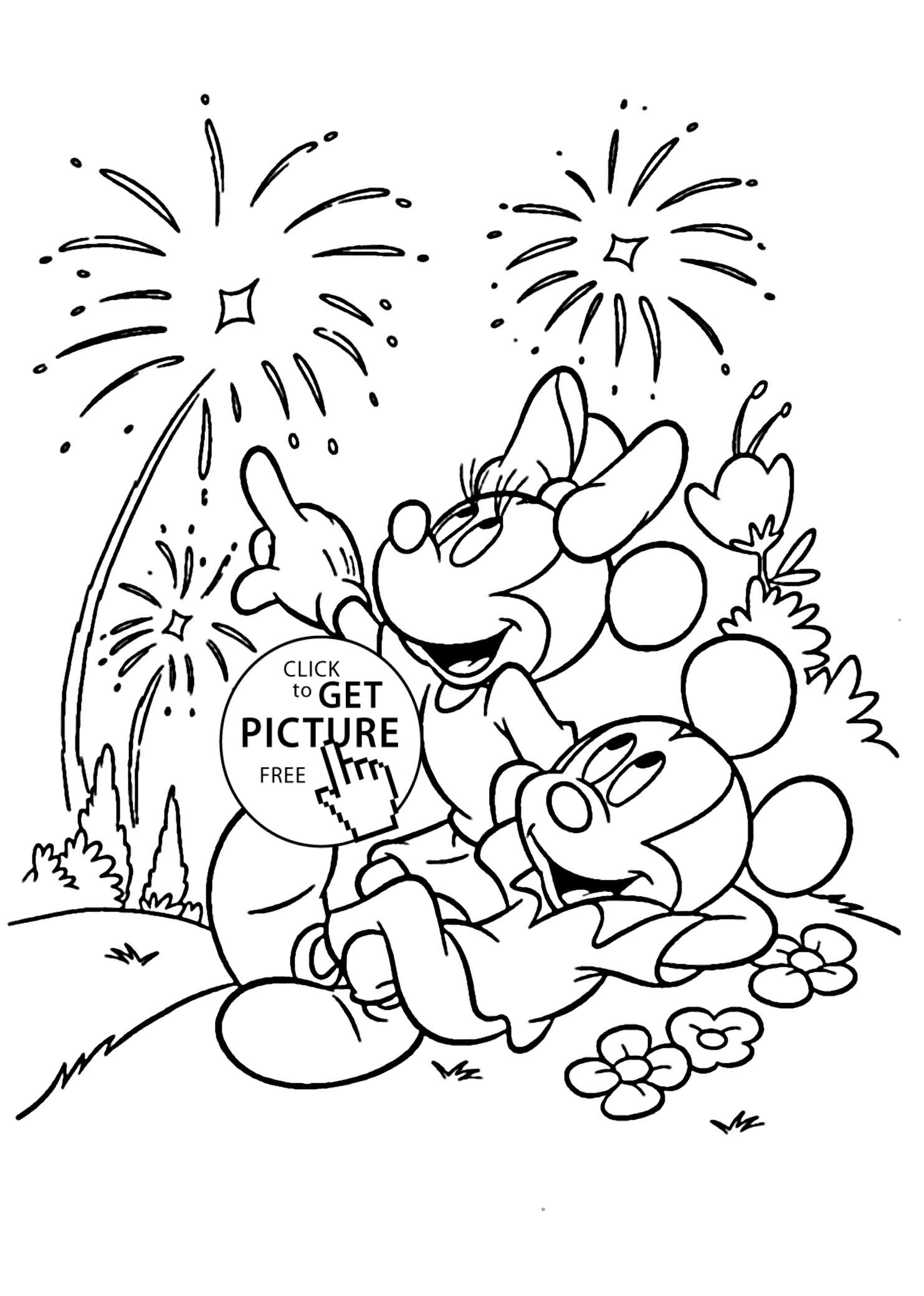 1483x2079 Mickey Mouse Fireworks Coloring Pages For Kids Printable Free