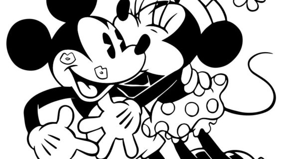 570x320 Minnie And Mickey Mouse Drawing Mickey Mouse Coloring Pages