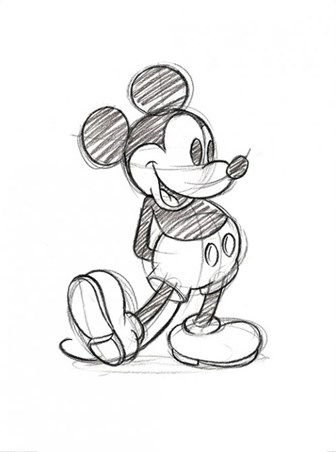 336x452 Mickey Mouse Sketch, Walt Disney Print