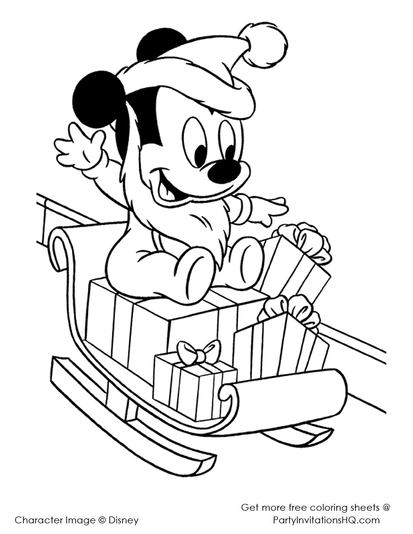 850x1100 Disney Christmas Mickey Mouse Drawing Coloring