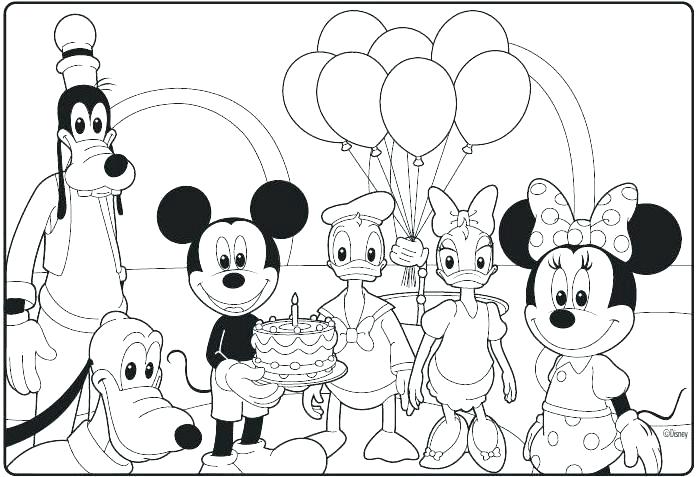 698x477 Coloring Pages For Birthdays Great Mickey Mouse Clubhouse Coloring