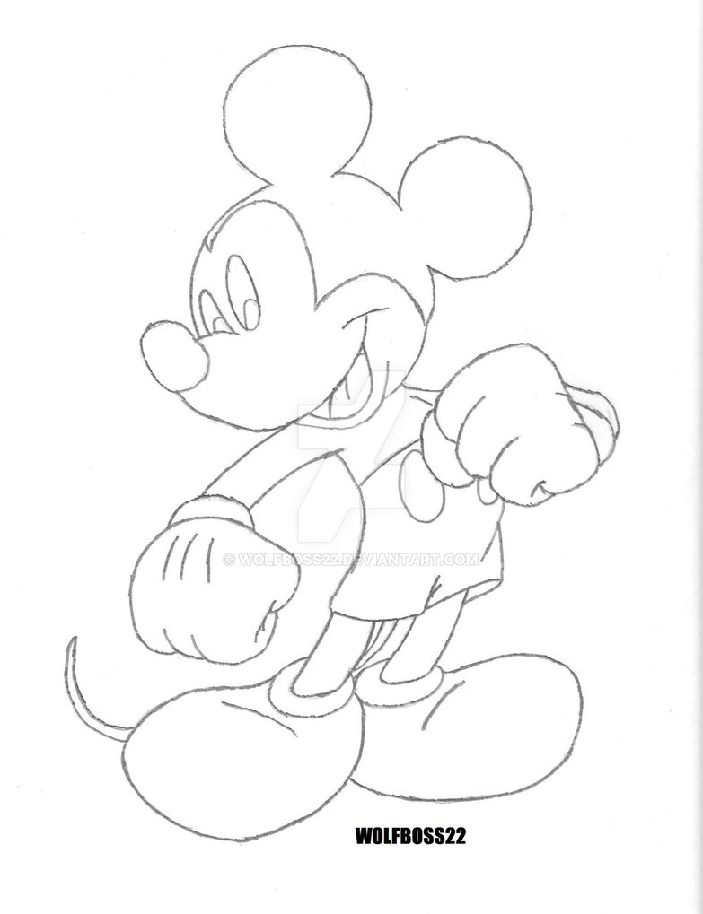 783x1019 Mickey Mouse Pencil Sketch By Wolfboss22