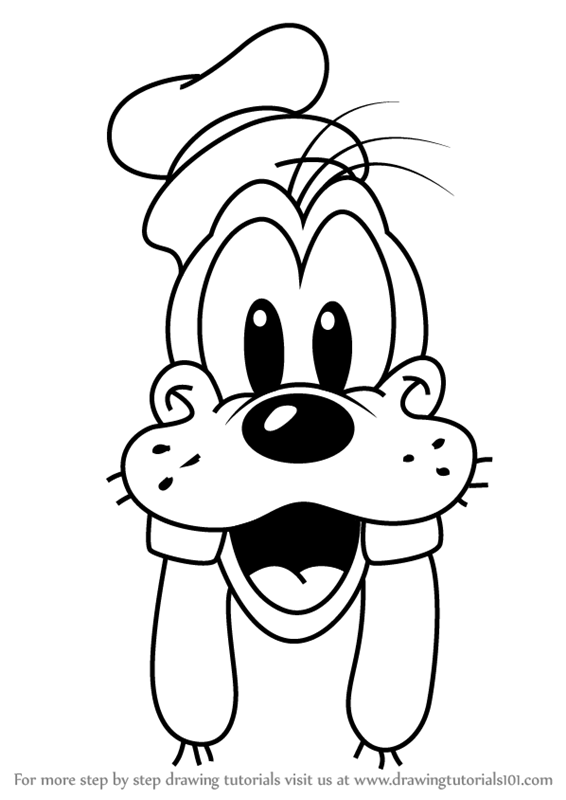 566x800 Learn How To Draw Goofy Face From Mickey Mouse Clubhouse (Mickey