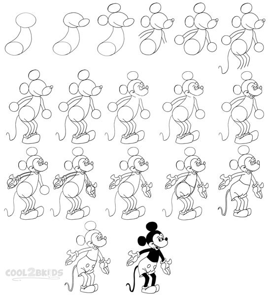548x600 How To Draw Mickey Mouse (Step By Step Pictures) Cool2bkids