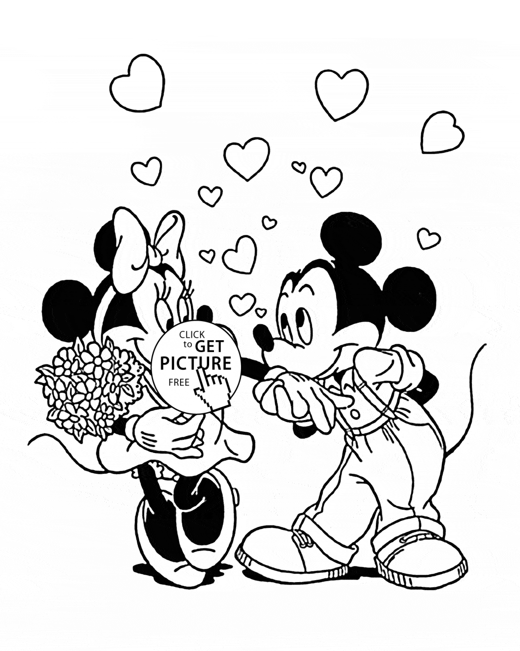 1057x1322 Minnie And Mickey Mouse Coloring Page For Kids, For Girls Coloring