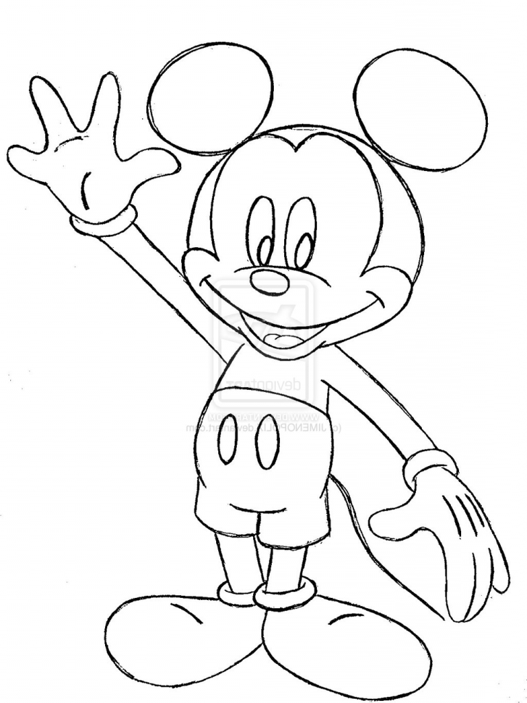 768x1024 Drawing Mickey Mouse. Draw Mickey Mouse Step 14. How To Draw