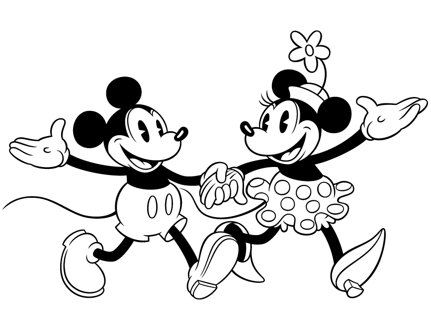 867x670 Colour Drawing Free Hd Wallpapers Mickey Mouse And Minnie Mouse