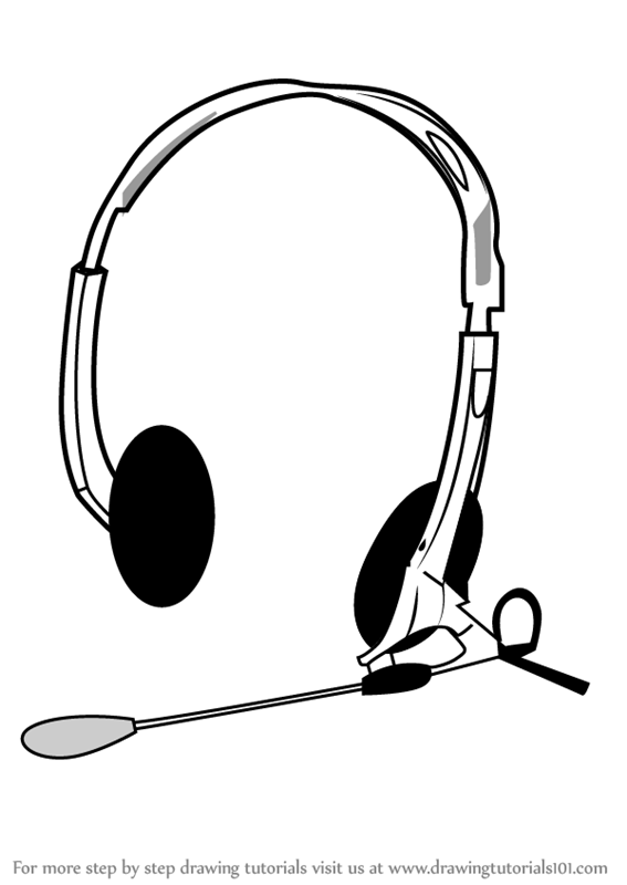 567x800 Learn How To Draw Headphones With Microphone (Musical Instruments