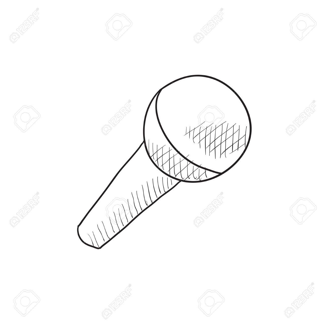 1300x1300 Microphone Vector Sketch Icon Isolated On Background. Hand Drawn