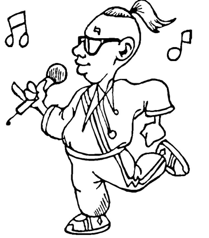 422x480 Singing In Microphone Coloring Page Free Printable Coloring Pages