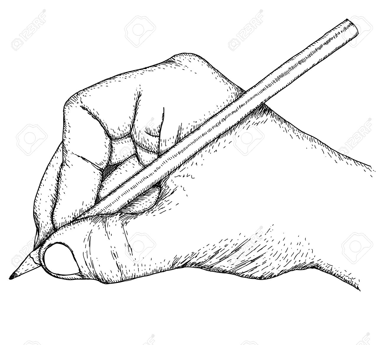 1300x1169 Hand With Pencil Royalty Free Cliparts, Vectors, And Stock