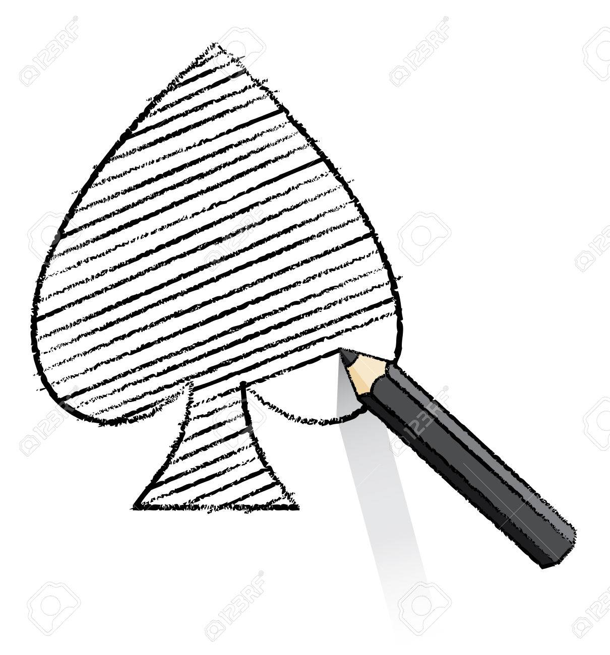 1210x1300 Illustration Of Black Pencil Drawing And Shading Ace Of Spades