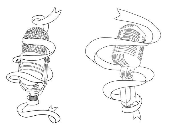 600x461 Banner And Microphone Tattoo Design Tattoo Shit
