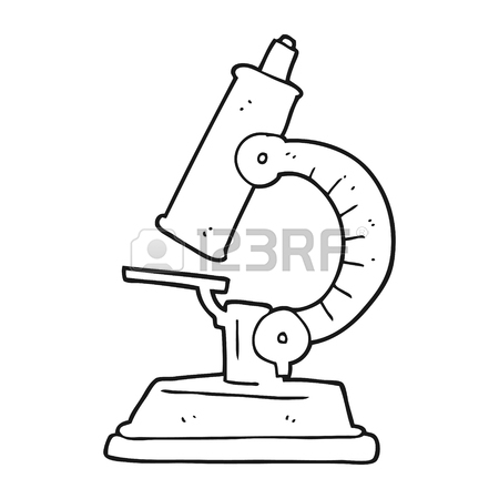 450x450 Freehand Drawn Black And White Cartoon Microscope Royalty Free